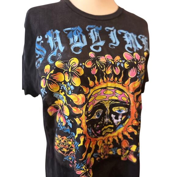 Sublime 90's Y2K Punk Rock Black Vintage Washed Tee, NWOT, Unisex, Size Small - Picture 1 of 5